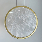 Светодиодный подвесной светильник круглой формы с металлической рамой золотого цвета Marble Glow 47 варинант исполнения - 3 | Loft Concept в Тюмени