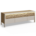 ТВ тумба 2 двери и 2 ящика с подсветкой на рельефном фасаде Warm Industrial варинант исполнения - 5 | Loft Concept в Тюмени