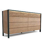 Комод 8 ящиков с подсветкой на рельефном фасаде Warm Industrial варинант исполнения - 5 | Loft Concept в Тюмени