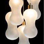 Люстра с 5-ю матовыми белыми стеклянными плафонами волнообразной формы Lucid Rain  варинант исполнения - 5 | Loft Concept в Тюмени