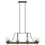 Люстра подвесная с восемью прозрачными стеклянными цилиндрическими плафонами в стиле лофт Feiss варинант исполнения - 5 | Loft Concept в Тюмени