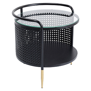 Приставной столик круглый цвет черный Damian