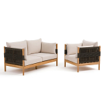 Садовый диван из тикового дерева и веревок Оreon варинант исполнения - 6 | Loft Concept в Тюмени