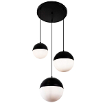 Каскадный светильник с 3-мя плафонами шары Ponzio Flos Cascade Trio Black Sphere Hanging Lamp варинант исполнения - 1 | Loft Concept в Тюмени