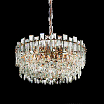 Круглая люстра с хрустальными подвесками на золотистом каркасе Gorgeous Crystal Light варинант исполнения - 6 | Loft Concept в Тюмени