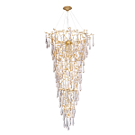 Люстра подвесная в форме перевернутой пирамиды с металлическими ветвями и прозрачными стеклянными подвесками Droplet Chandelier варинант исполнения - 2 | Loft Concept в Тюмени