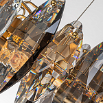 Люстра подвесная круглая с овальными подвесками из стекла дымчатого цвета Harlow Crystal Round варинант исполнения - 1 | Loft Concept в Тюмени