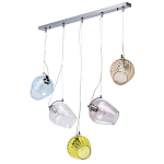 Люстра линейная с 5-ю разноцветными стеклянными плафонами Kaleido варинант исполнения - 2 | Loft Concept в Тюмени