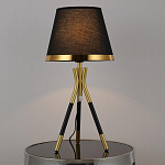Настольная лампа с коричневым тканевым абажуром Black Tripod варинант исполнения - 1 | Loft Concept в Тюмени