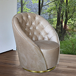 Кресло вращающееся велюровое кремовое Rotation варинант исполнения - 4 | Loft Concept в Тюмени