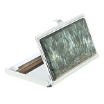 Визитница карманная металлическая с накладкой из натурального камня Серафинит Stone Business Card Holders  варинант исполнения - 2 | Loft Concept в Тюмени