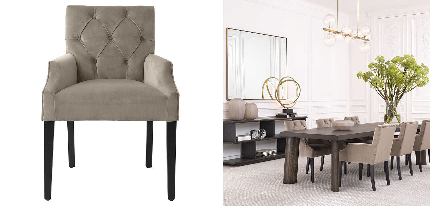 Стул Eichholtz DINING CHAIR ATENA WITH ARM Стул Eichholtz DINING CHAIR ATENA WITH ARM - Loft-Concept в Тюмени