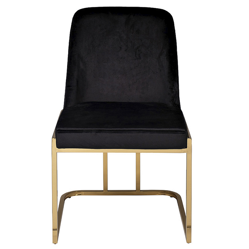 Стул обеденный велюровый черный с золотым каркасом Nobility Черный Золотой в Тюмени | Loft Concept 