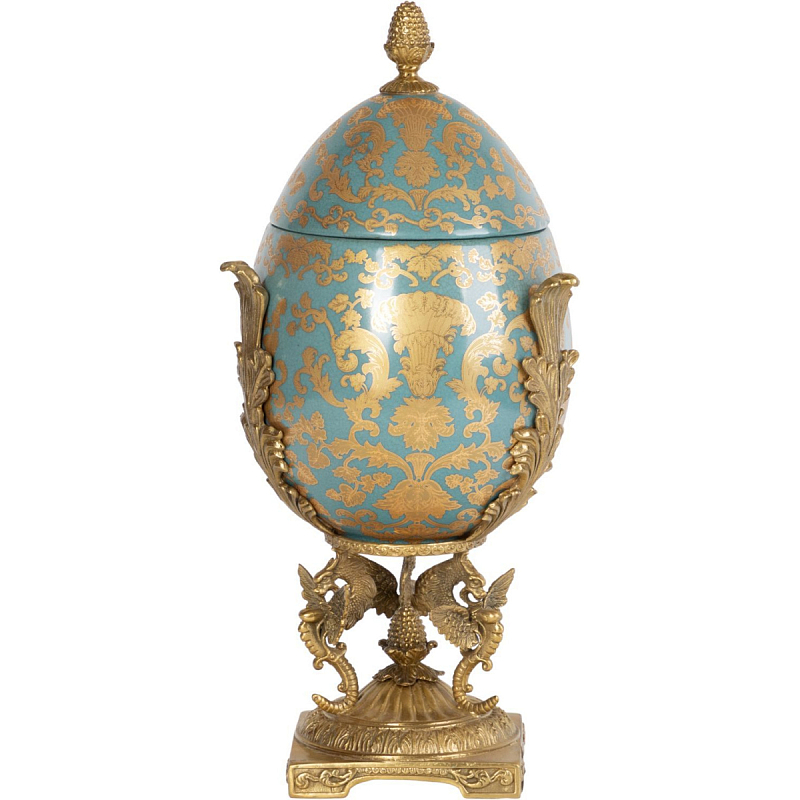 Фарфоровая шкатулка The Royal Egg Бронза Голубой Фарфоровая шкатулка The Royal Egg Бронза Голубой в Тюмени | Loft Concept