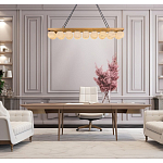 Люстра линейная прямоугольная с сферическими плафонами Phased Spheres варинант исполнения - 4 | Loft Concept в Тюмени