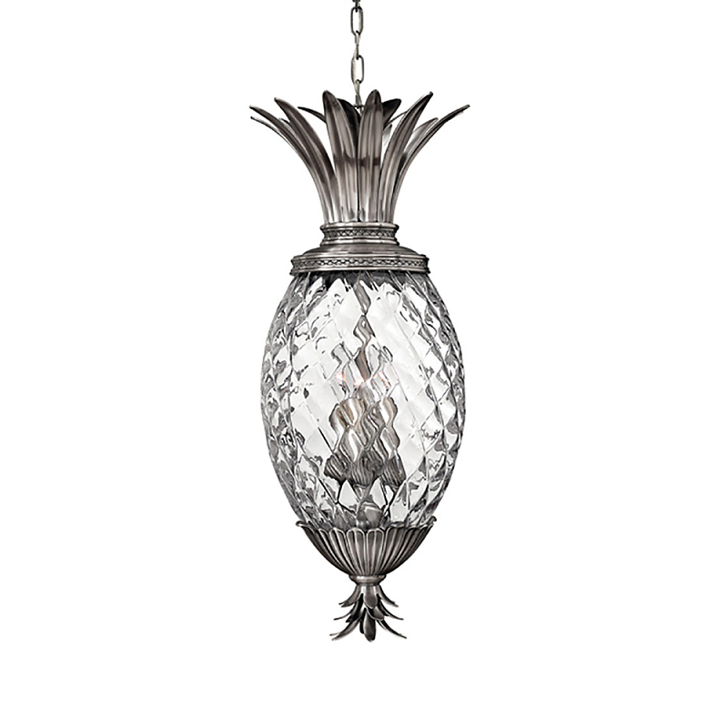  Подвесной светильник в форме ананаса с граненым стеклянным плафоном Hinkley Никель Прозрачное Стекло в Тюмени | Loft Concept 