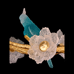 Люстра круглая на золотом каркасе с птичками и цветочным декором Miscellaneous herbs варинант исполнения - 7 | Loft Concept в Тюмени