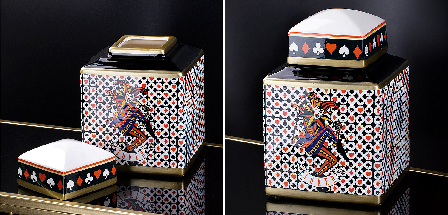 Ваза с крышкой Joker Poker Collection Vase Ваза с крышкой Joker Poker Collection Vase - Loft-Concept в Тюмени
