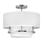 Потолочный светильник с двухслойным белым текстильным абажуром Hinkley варинант исполнения - 20 | Loft Concept в Тюмени