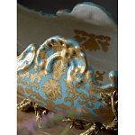 Чаша голубого цвета с оранментом и и бронзовыми фигурами леопардов Eden Garden варинант исполнения - 8 | Loft Concept в Тюмени