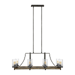 Люстра подвесная с восемью прозрачными стеклянными цилиндрическими плафонами в стиле лофт Feiss варинант исполнения - 2 | Loft Concept в Тюмени