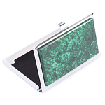 Визитница карманная металлическая с накладкой из натурального камня Малахит Stone Business Card Holders  варинант исполнения - 2 | Loft Concept в Тюмени