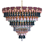 Люстра круглая с декором из разноцветных элементов в виде листьев Changing Seasons варинант исполнения - 4 | Loft Concept в Тюмени