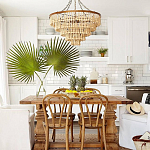 Круглая многоярусная люстра с круглыми деревянными подвесками Wooden Beads Chandelier Cream варинант исполнения - 1 | Loft Concept в Тюмени