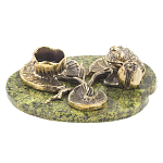 Подсвечник из бронзы и натурального камня змеевик Stone Candlestick варинант исполнения - 1 | Loft Concept в Тюмени