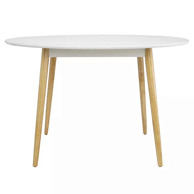 Круглый обеденный стол на 4-х ножках Round Dining Table Mateo Черный Белый Круглый обеденный стол на 4-х ножках Round Dining Table Mateo Черный Белый в Тюмени | Loft Concept