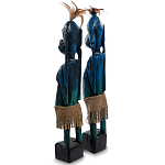 Комплект из 2-х деревянных статуэток Asmat Statuettes Dark Blue варинант исполнения - 5 | Loft Concept в Тюмени