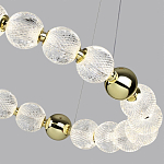 Люстра подвесная кольцевая с прозрачными рифлеными шарообразными плафонами Crystal Globule варинант исполнения - 4 | Loft Concept в Тюмени