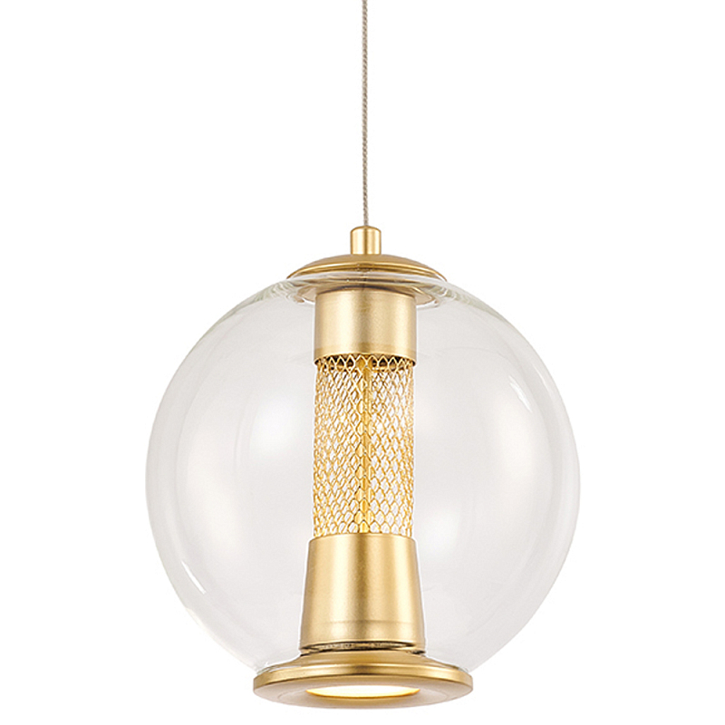 Подвесной светильник с плафоном в форме шара Inner Gleam Orb gold Прозрачное Стекло Золотой Подвесной светильник с плафоном в форме шара Inner Gleam Orb gold Прозрачное Стекло Золотой в Тюмени | Loft Concept