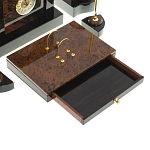 Настольный письменный набор с часами из природного камня обсидиана Royal Stone варинант исполнения - 4 | Loft Concept в Тюмени