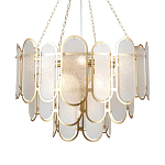 Люстра с многослойным эффектом из овальных элементов из непрозрачного стекла Conformation варинант исполнения - 1 | Loft Concept в Тюмени