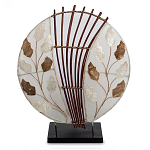 Настольная лампа из перламутра и дерева на подставке Indonesian Petal варинант исполнения - 1 | Loft Concept в Тюмени