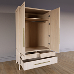 Шкаф платяной Primo с выдвижными ящиками шпон Черный дуб варинант исполнения - 4 | Loft Concept в Тюмени