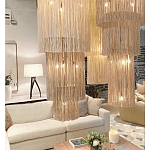 Люстра круглая трехъярусная из бахромы Milk Gradient Braided Fringe варинант исполнения - 4 | Loft Concept в Тюмени