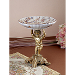 Чаша с цветочным орнаментом на ножке в виде бронзового ангела Eden Garden варинант исполнения - 5 | Loft Concept в Тюмени