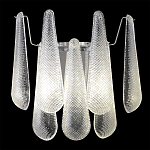 Бра с подвесками из рифленного стекла в форме капель на основании цвета хром Textured Glass варинант исполнения - 1 | Loft Concept в Тюмени