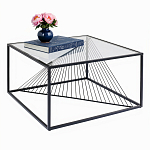 Журнальный стол черный с столешницей из прозрачного закаленного стекла Dynamics варинант исполнения - 2 | Loft Concept в Тюмени