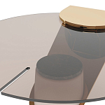 Дизайнерский журнальный стол с круглой столешницей из бронзированного стекла Honor Side Table варинант исполнения - 1 | Loft Concept в Тюмени