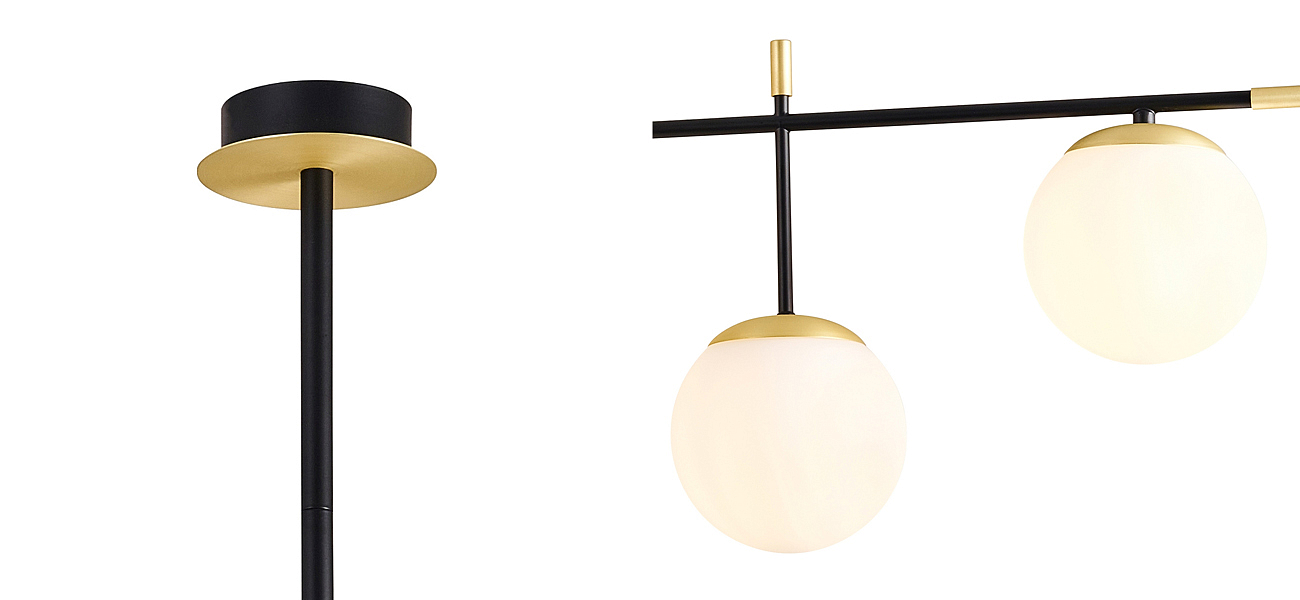 Люстра Черная с Золотом Spike Balls Hanging 9 Lamp Люстра Черная с Золотом Spike Balls Hanging 9 Lamp - Loft-Concept в Тюмени