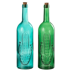 Набор декоративных бутылок Blue Green Cactus