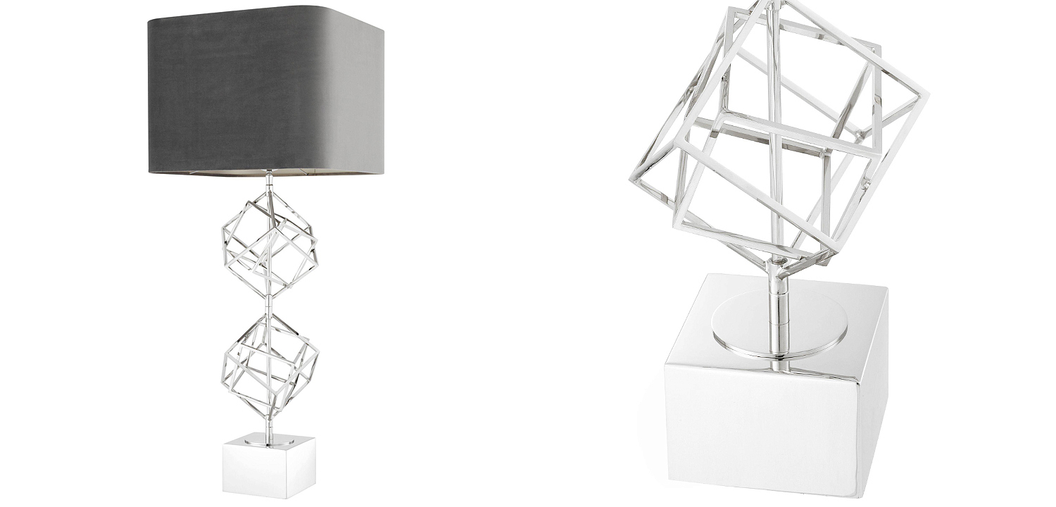 Настольная лампа Eichholtz Table Lamp Matrix Nickel Настольная лампа Eichholtz Table Lamp Matrix Nickel - Loft-Concept в Тюмени