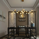 Люстра в виде золотой ветки с цветами и птичками Marvelous Garden варинант исполнения - 5 | Loft Concept в Тюмени