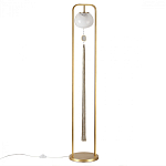 Торшер с шарообразным плафоном из белого стекла с подвеской из камня и длинной кисточкой Agatelle варинант исполнения - 1 | Loft Concept в Тюмени