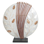 Настольная лампа из перламутра и дерева на подставке Indonesian Petal варинант исполнения - 2 | Loft Concept в Тюмени