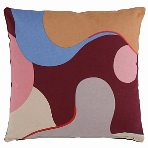 Подушка декоративная хлопковая с абстрактным принтом Elysian Flow Terra