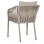 Стул серо-бежевый с декоративным плетением на спинке и подлокотниках Chair Weave варинант исполнения - 5 | Loft Concept в Тюмени